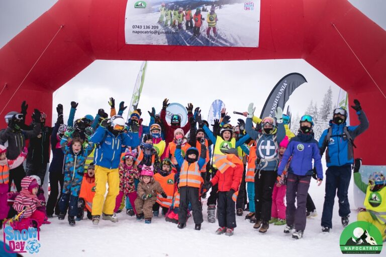 World Snow Day, la Buscat: Distracție cât cuprinde, cursuri gratuite de schi, tombole cu premii surpriză și workshop cu Armata Română