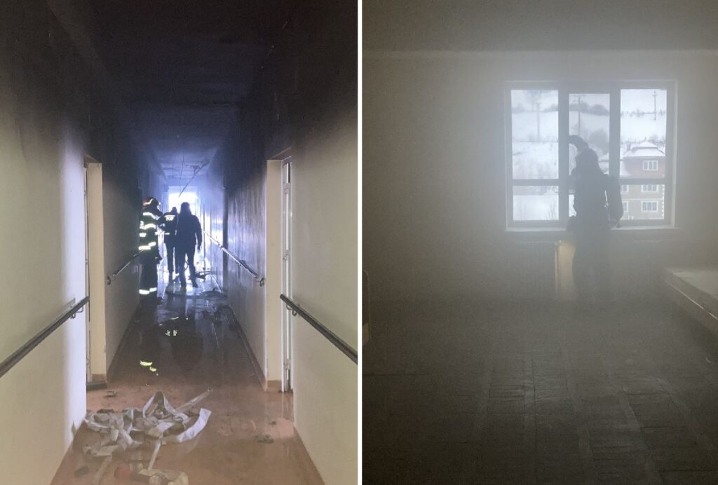 (VIDEO) Incendiu la Căminul de Vârstnici din Abrud! Pompierii din Câmpeni intervin să-l stingă!