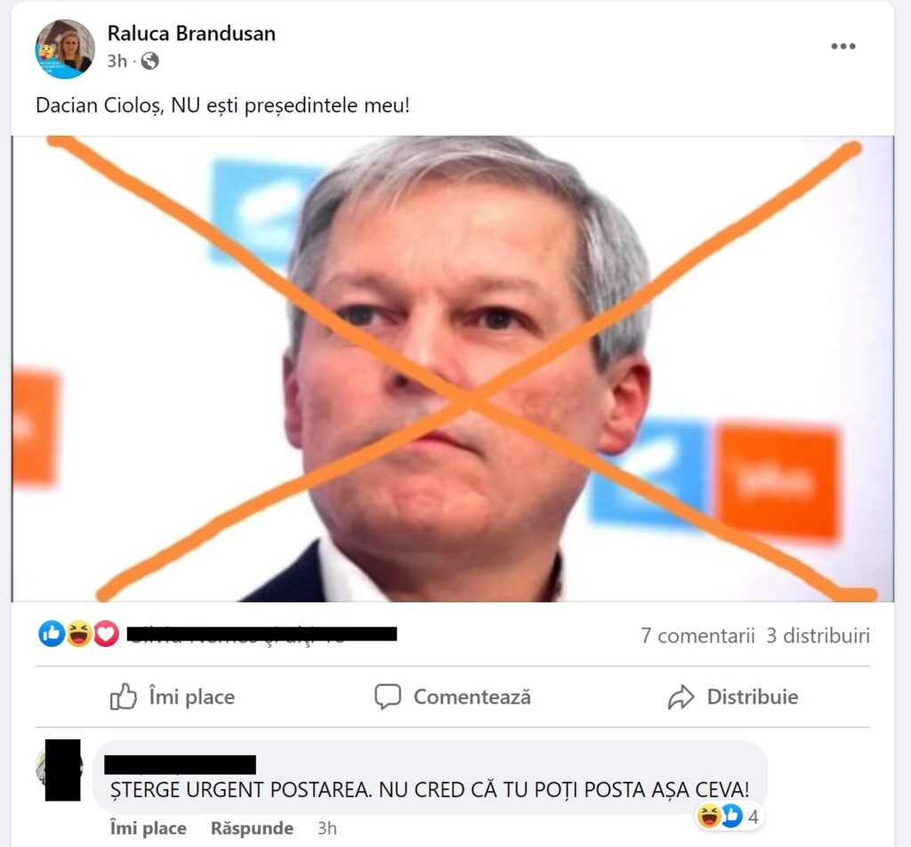 Președintele USR Brad: Dacian Cioloș, NU ești președintele meu!