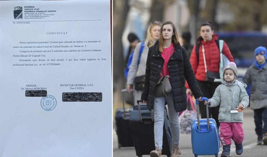Locuitorii Huedinului pot dona ajutoare pentru refugiați la Casa de Cultură Huedin