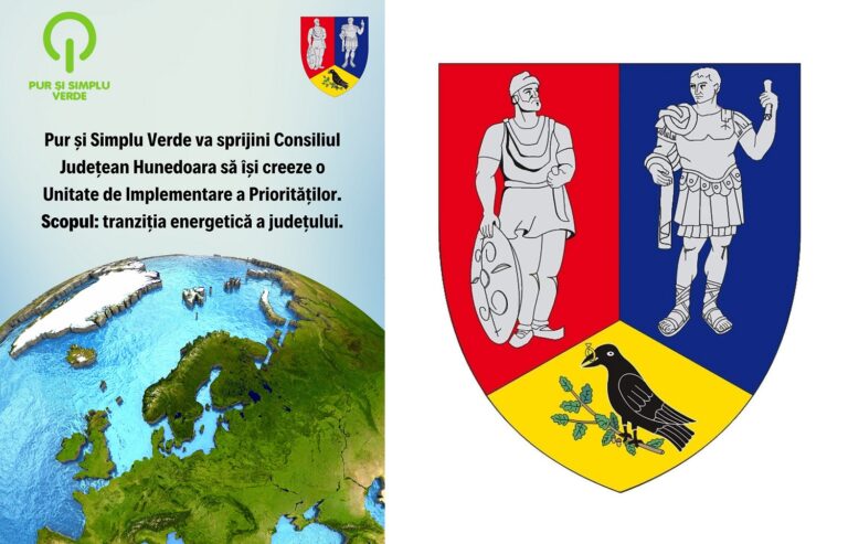 Pur și Simplu Verde va sprijini Consiliul Județean Hunedoara pentru tranziția energetică a județului