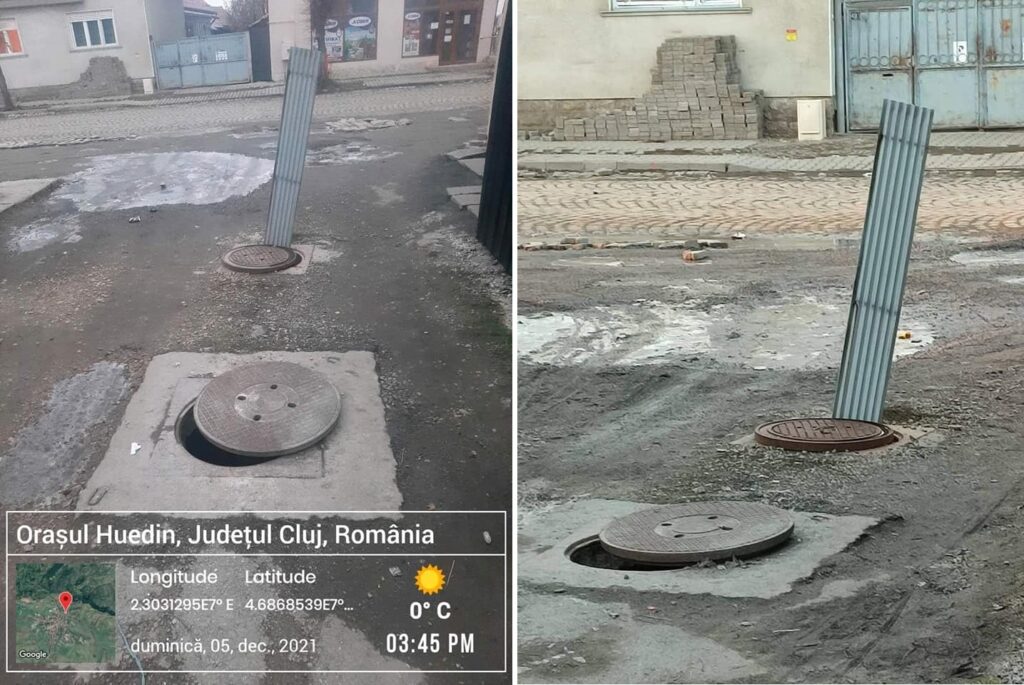 Marius Ciota: Două guri de canal din zona pieții Huedin sunt adevărate capcane pentru trecători, în special pentru copii