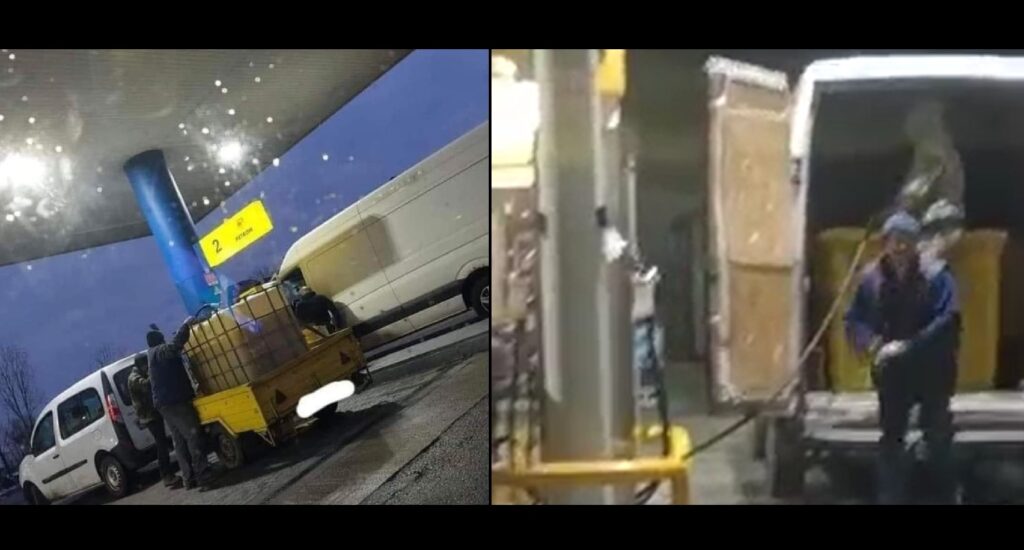 (VIDEO) Au dat buzna la benzinării cu tractoare, cisterne, tomberoane! Femeie: Nu vă mai satură Dumnezeu?