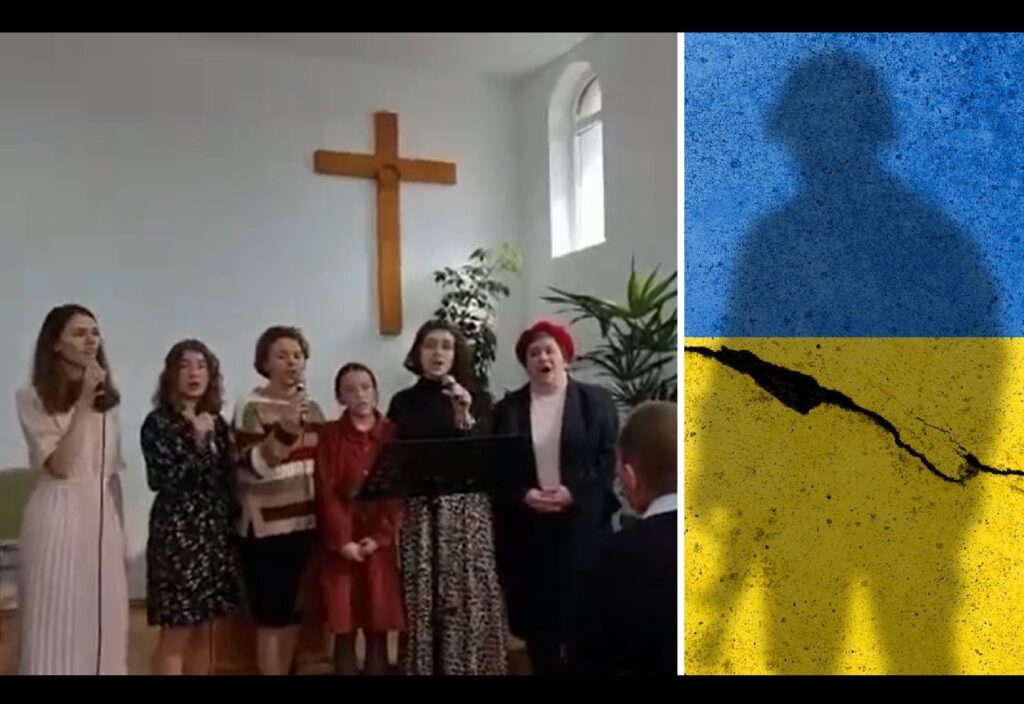 (VIDEO) O familie de refugiați din Ucraina cântă într-o biserică de la poalele Apusenilor în slujba de duminică