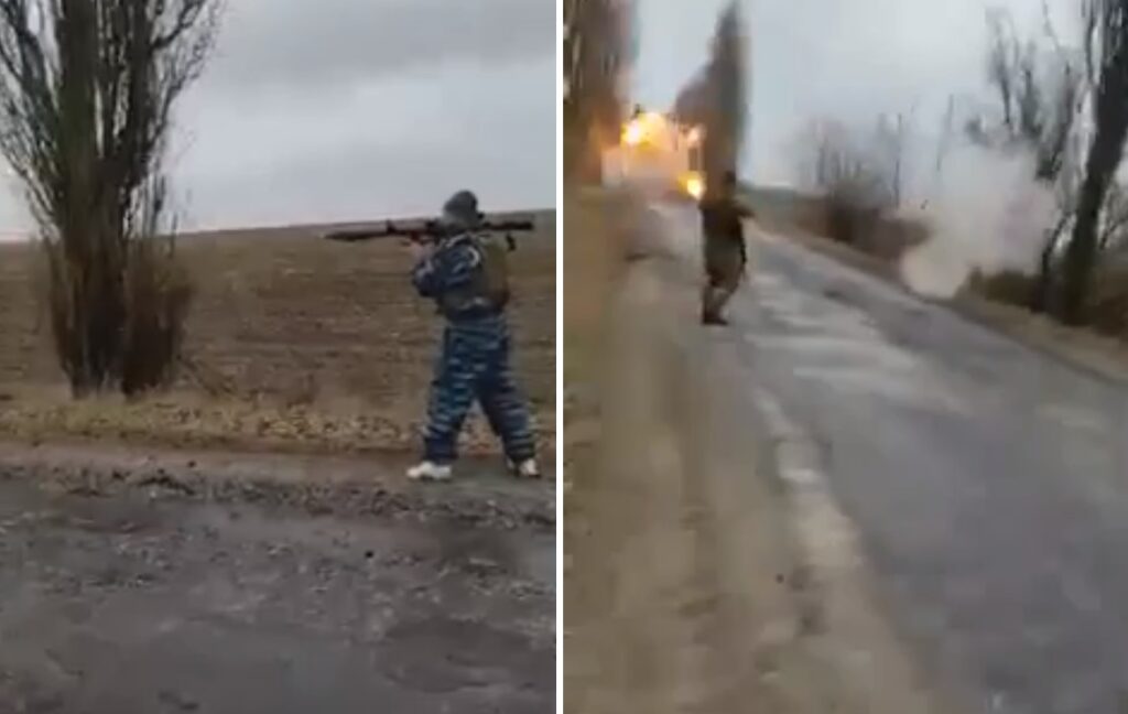 (VIDEO) Ucrainenii de rând, civilii, cu lansatoare de rachete distrug tancurile rusești