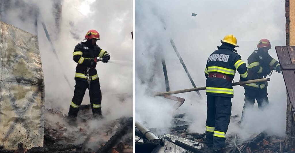 Pompierii din Beiuș au stins un incendiu violent la o gospodărie în Pocola