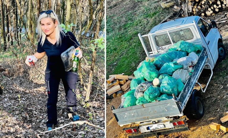 Acțiune de ecologizare în comuna Căpușu Mare, Valea Agârbiciului! Contras: „Scrumiere golite din mașină pe marginea drumului. Trist!”