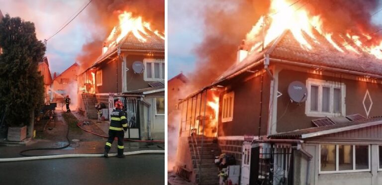 Trei case și două mașini au fost cuprinse de un incendiu în Bistra