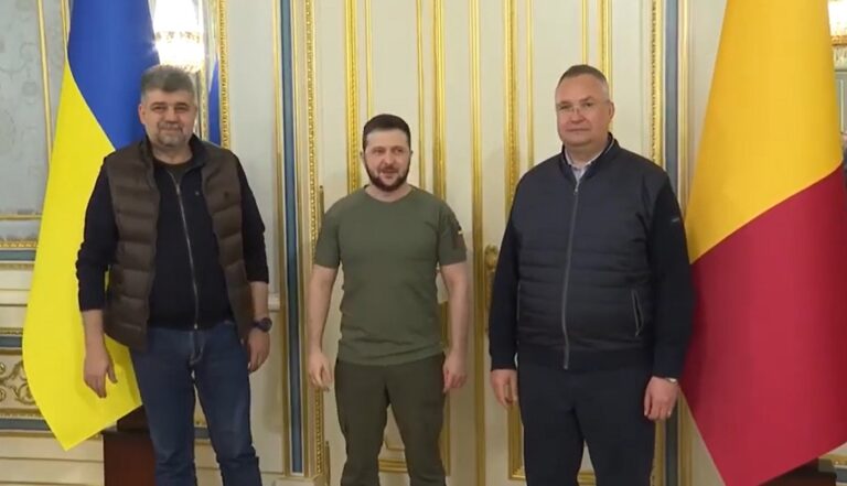 (VIDEO) Premierul Ciucă și Marcel Ciolacu s-au întâlnit cu Zelenski la Kiev