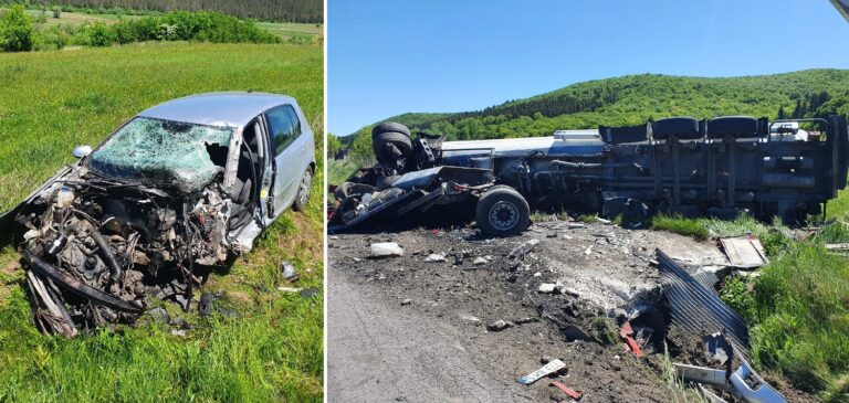 (VIDEO) Accident teribil pe DN1 E60 Cluj-Oradea în Căpușu Mare: O cisternă este răsturnată!