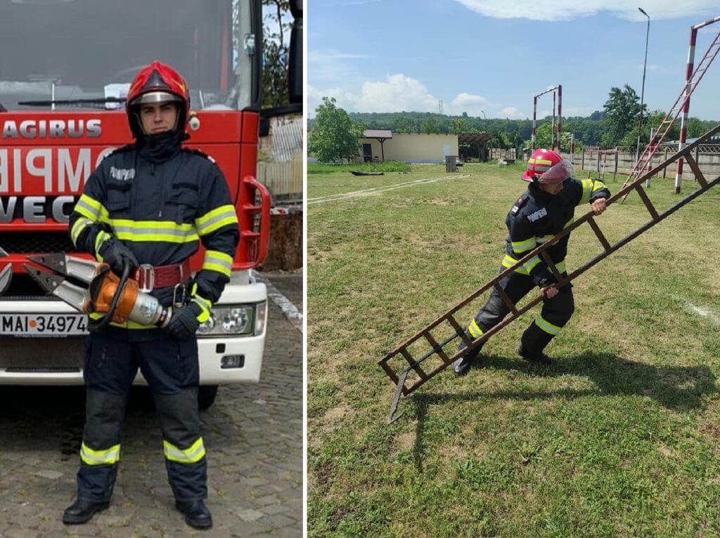 Brădeanul Matei Stanciu, unul dintre cei mai puternici pompieri hunedoreni