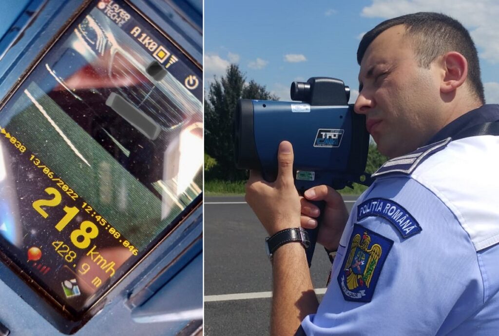 Șofer prins cu 218 km/h, pe autostrada A1 între Deva-Nădlac: Bonusul? 120 zile fără permis!