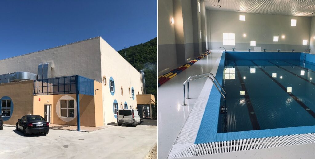Bazinul didactic de înot de la Nucet a fost recepționat: Cum arată bazinul unde se vor bălăcii micuții moți?