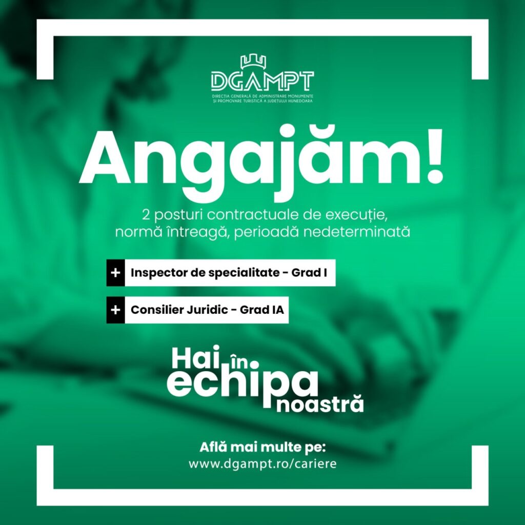DGAMPT Hunedoara angajează două persoane