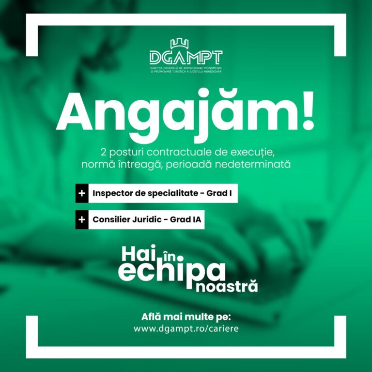 DGAMPT Hunedoara angajează două persoane