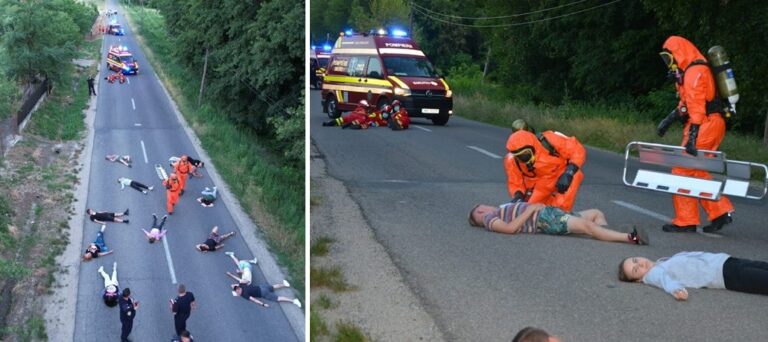 Suntem pregătiți de un accident cu substanțe periculoase? Pompierii bihoreni au simulat un accident în Calea Mare, comuna Lăzăreni!