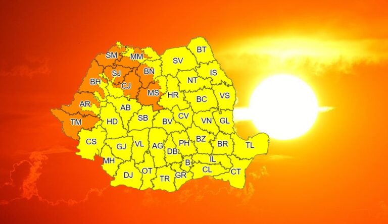 Cod portocaliu în Crișana și Transilvania: 37 – 38 °C în Oradea, Cluj-Napoca și Arad!