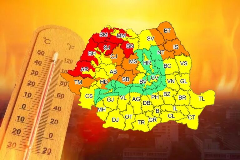 Cod ROȘU de CANICULĂ în Crișana și în depresiunile din Apuseni!