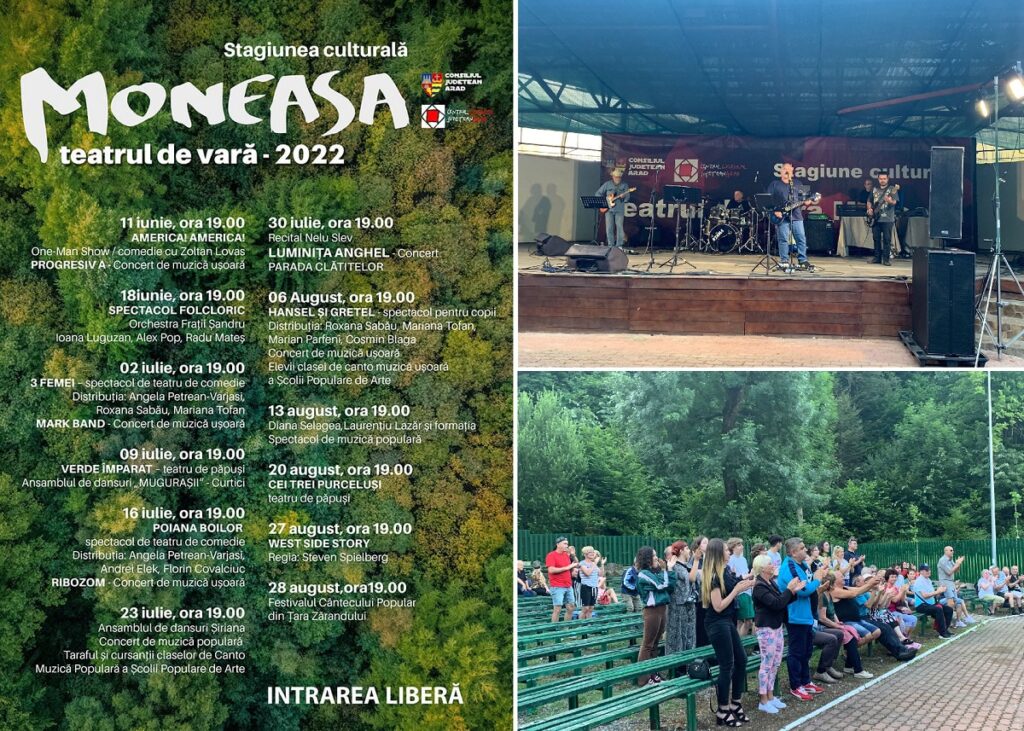 Start la stagiunea 2022 a Teatrului de Vară din Moneasa: Spectacole în iunie, iulie și august!