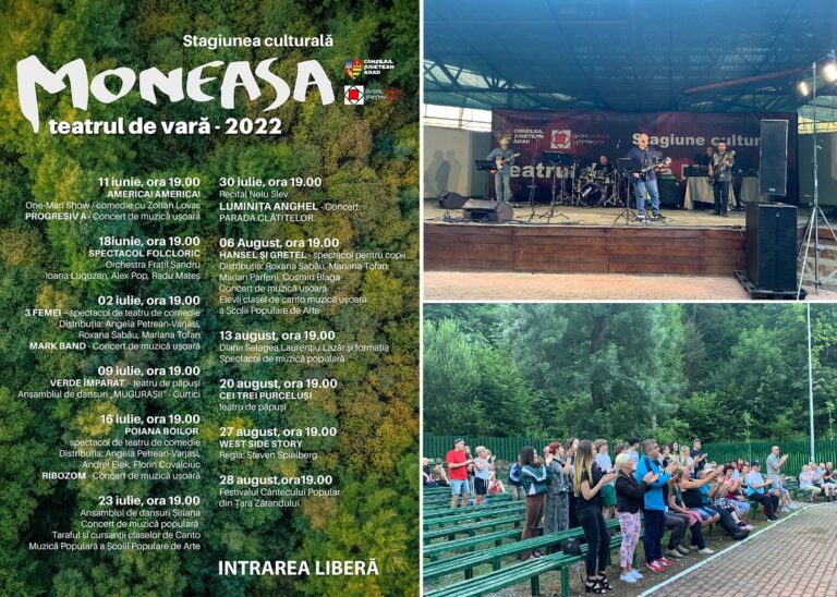 Start la stagiunea 2022 a Teatrului de Vară din Moneasa: Spectacole în iunie, iulie și august!