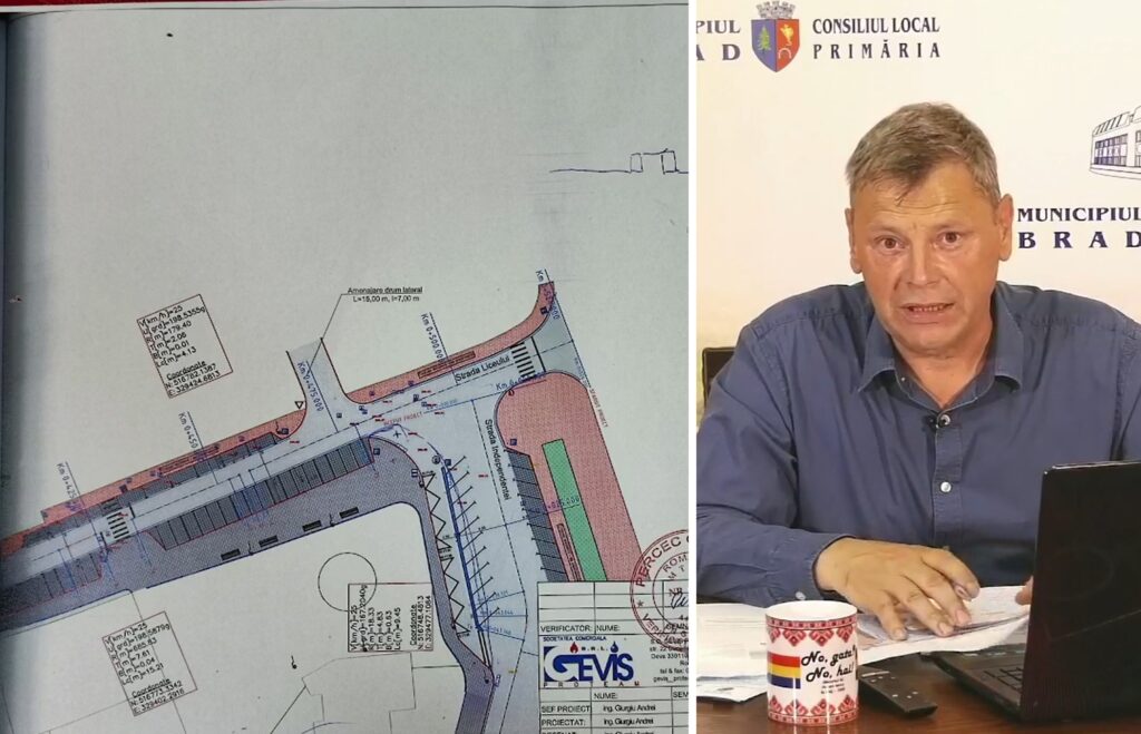 (VIDEO) Florin Cazacu explică cum va arăta strada Liceului: Apar noi locuri de parcare în centrul municipiului Brad!