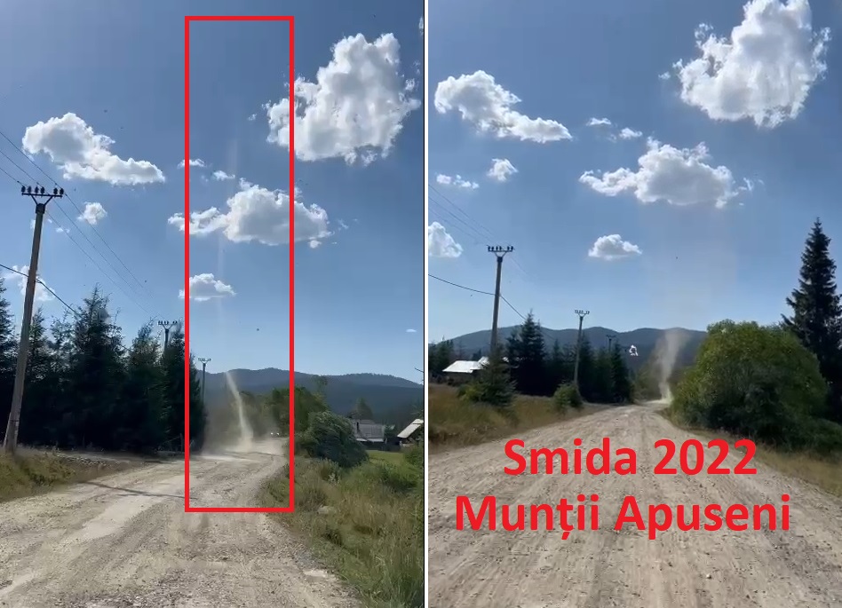 (VIDEO) Fenomen neobișnuit în Munții Apuseni: Un vârtej de nisip s-a ridicat la Smida, Beliș