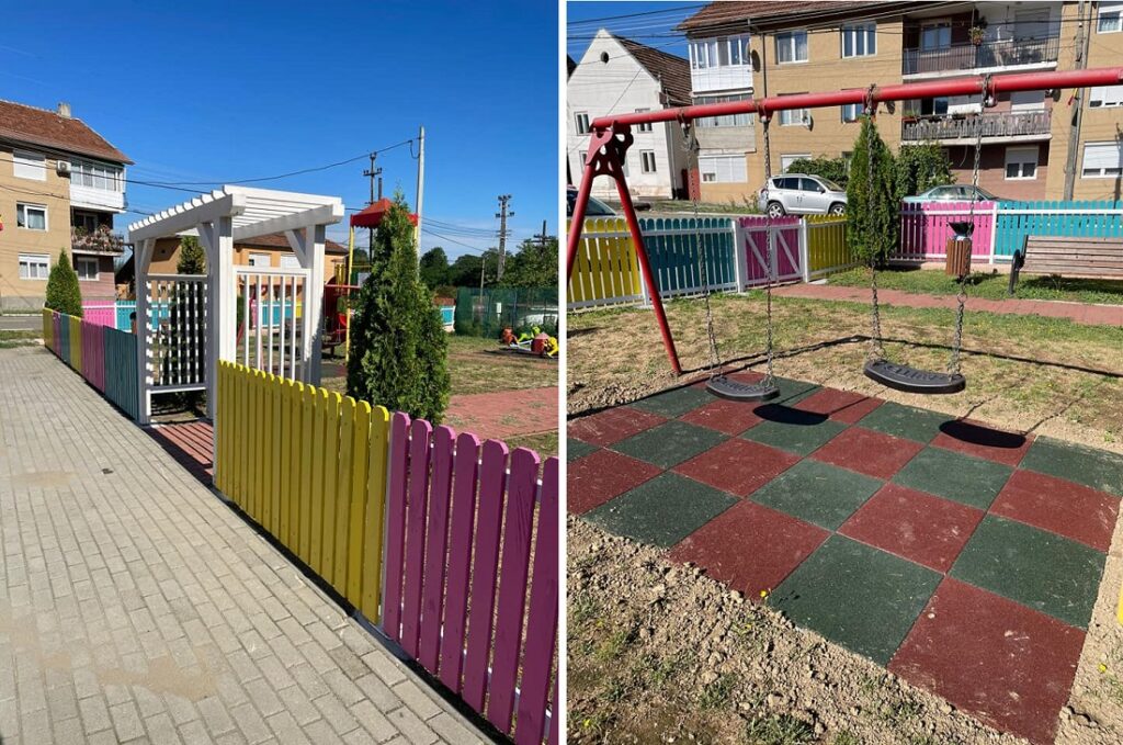 Primarul Ionică Lucoaie a finalizat lucrările la locul de joacă din parcul Dezna