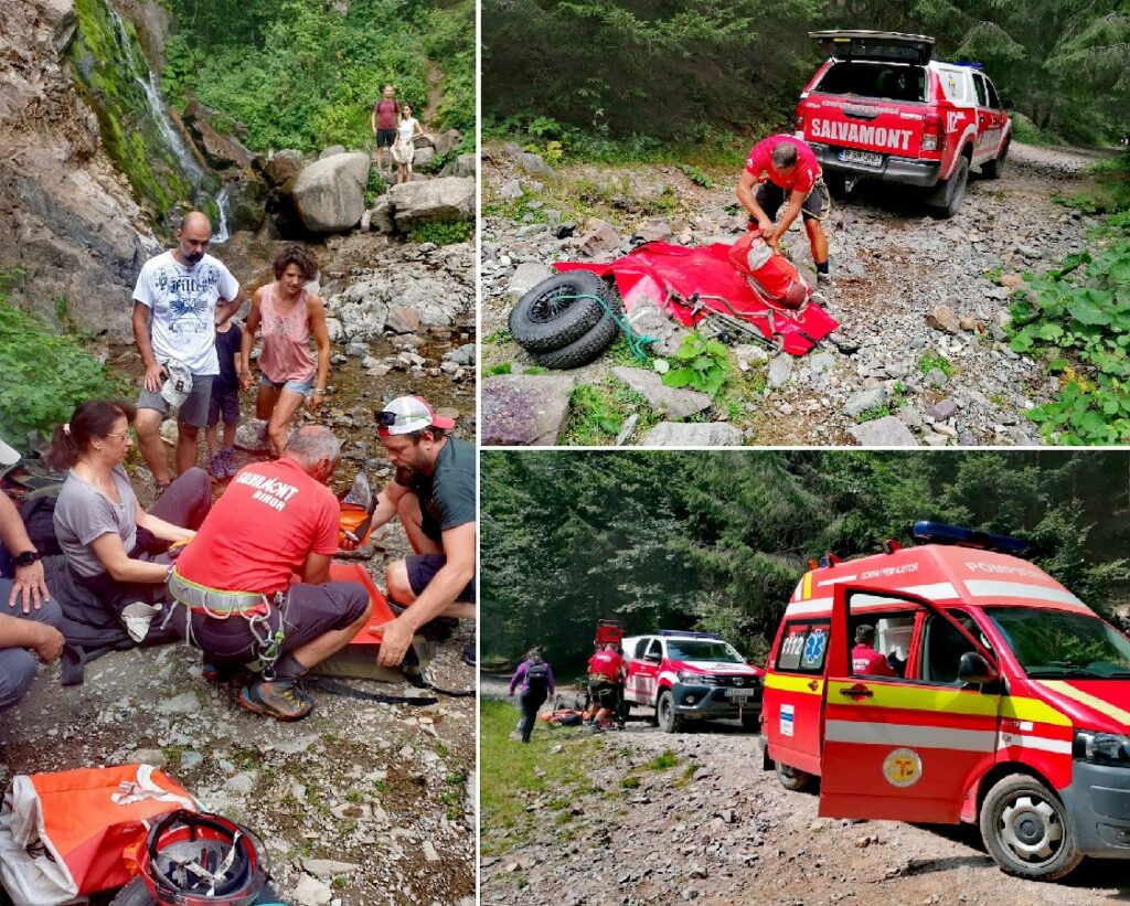 Salvamontiștii au intervenit pentru salvarea unei turiste în apropierea Cascadei Vârciorog