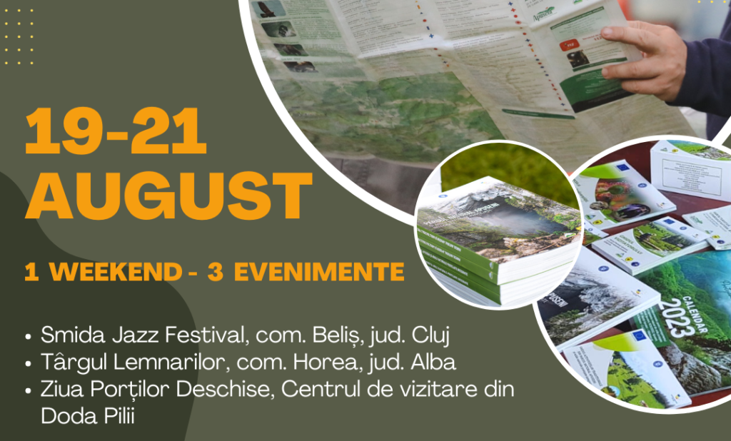 Weekend cu evenimente în Parcul Natural Apuseni: Smida Jazz Festival, Târgul Lemnarilor și Ziua Porților Deschise la Centrul din Doda Pilii
