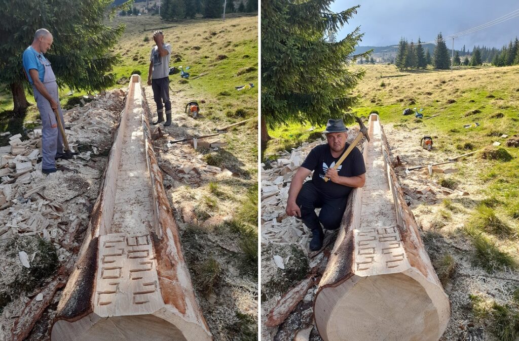 (FOTO) Valău cioplit în buștean, în Țara Călatei: O tradiție ce n-ar trebui să dispară!