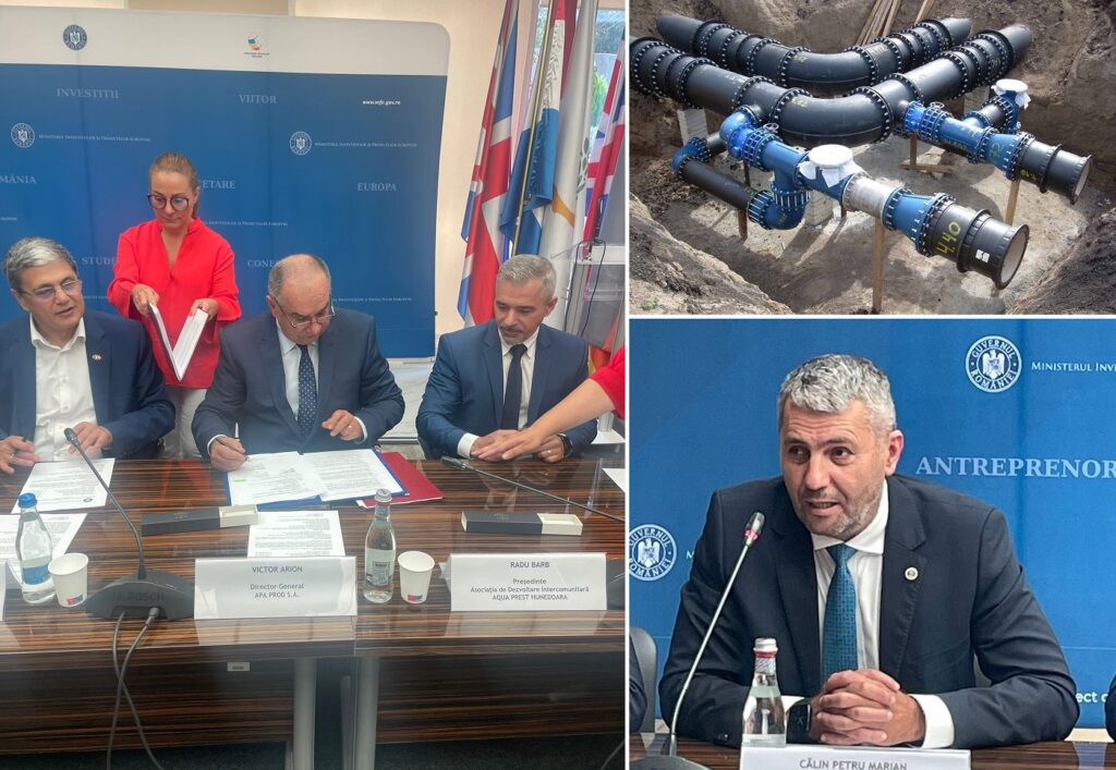 231 milioane euro pentru dezvoltarea infrastructurii de apă din Crișcior–Brad, Orlea–Deva, Hobița–Hunedoara, Baniu–Dobra, Geoagiu și Zam