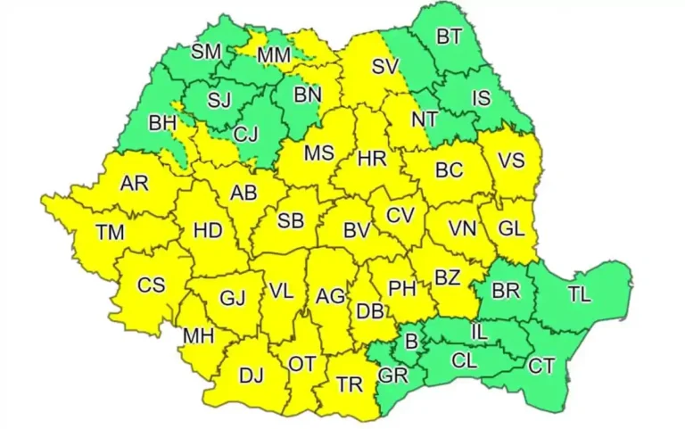 Weekend urât cu un cod galben de furtuni în Transilvania, Crișana și zona Munților Apuseni