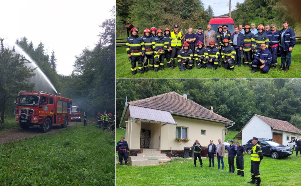 Exercițiu de stingere a incendiilor din pădure la Căzănești, din Vața de Jos