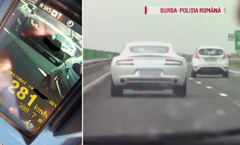 A „zburat” radarul de pe A1: Un șofer a fost depistat cu 281 de kilometri pe oră!