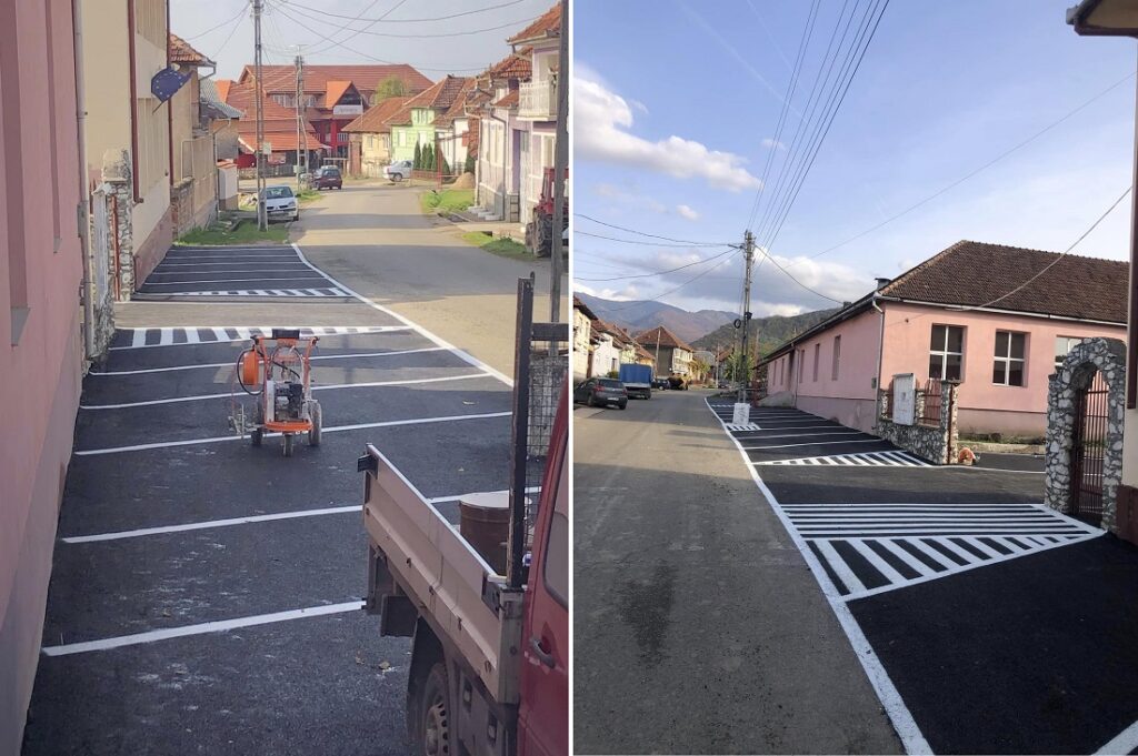 A fost amenajată o parcare în fața școlii din satul Chișcău, Pietroasa
