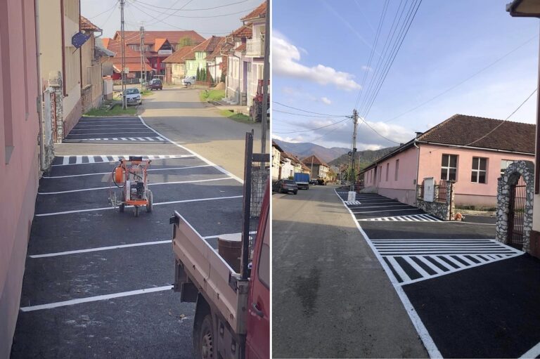 A fost amenajată o parcare în fața școlii din satul Chișcău, Pietroasa