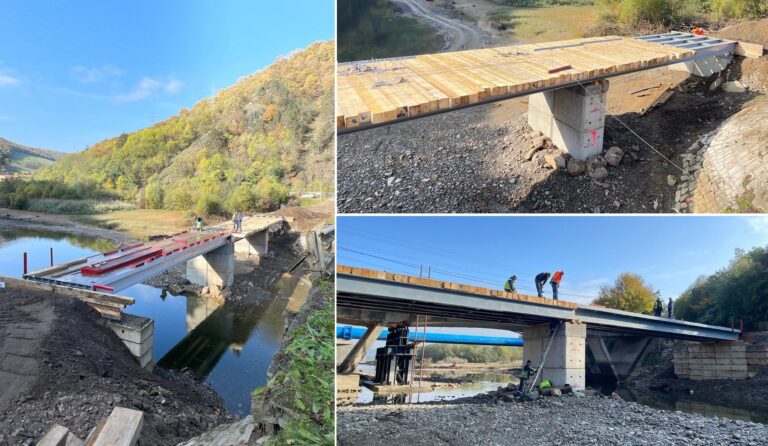 Repede ca-n China: Se continuă în ritm alert lucrările la podul din Someșu Rece, de pe DJ 107P