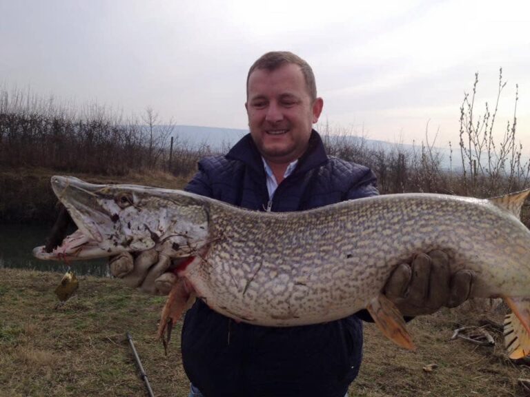 Norocul începătorului: Senatorul de Alba, Călin Matieș, a prins o știucă de 12 kilograme!