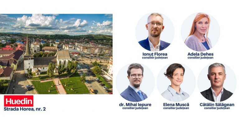 Consilierii județeni USR Cluj ajung din nou în Huedin: Vă așteptăm să discutăm idei, proiecte, soluții!
