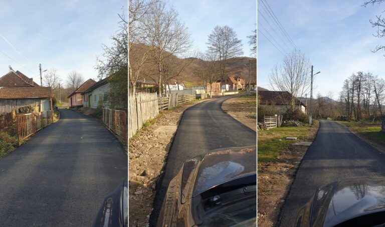 Primăria Budureasa: Covor asfaltic nou, în lungime de 550 m, pe strada Boznea, sat Budureasa