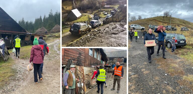 De 14 ani, de Crăciun, renii 4×4 CERT Transilvania iau drumul Apusenilor: În 2022, 460 de pachete au oferit oamenilor izolați de la munte!