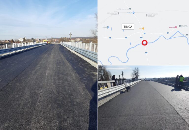 Se deschide circulația pe noul pod dintre Tinca și Belfir! Bolojan: Proiectul încheie lucrările la 6 poduri în zona Tinca!