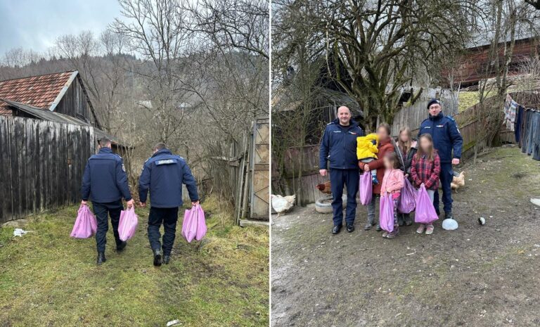 De Crăciun, jandarmii au fost aproape de mai multe familii nevoiașe din Câmpeni, Vadu Moților, Poiana Vadului, Lăzești și Scărișoara