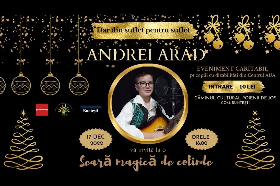 Concert caritabil în Buntești pentru copiii cu autism, un concert la care şi-a anunţat prezenţa şi Andrei Arad