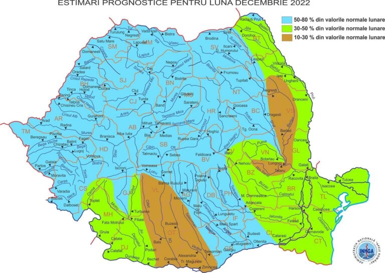 ABA Crișuri: În bazinul Crișuri, în decembrie, regimul hidrologic se va situa între 50-80% din mediile multianuale lunare pentru toate râurile