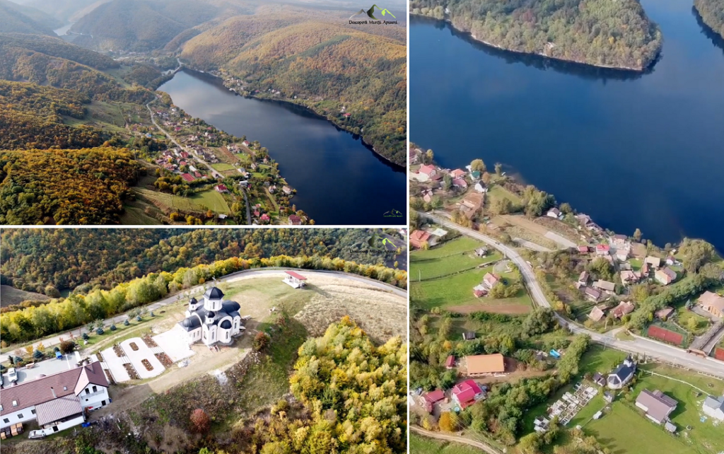 (VIDEO) superb din Someșul Cald, Apuseni, încă de toamnă: Imagini cu lacul și mănăstirea