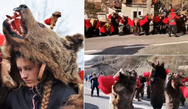 (VIDEO) Aproape 20 de cete, cu Ursarii din Leorda în frunte, au colindat în Măguri-Răcătău! Oamenii URS au făcut SENZAȚIE în Apuseni!
