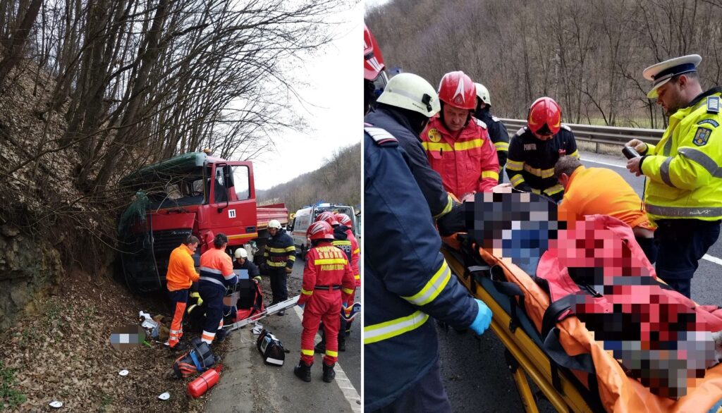 Accident la intrare în Brad, dinspre Deva, pe DN76: Pompierii brădeni au fost îngerii salvatori!