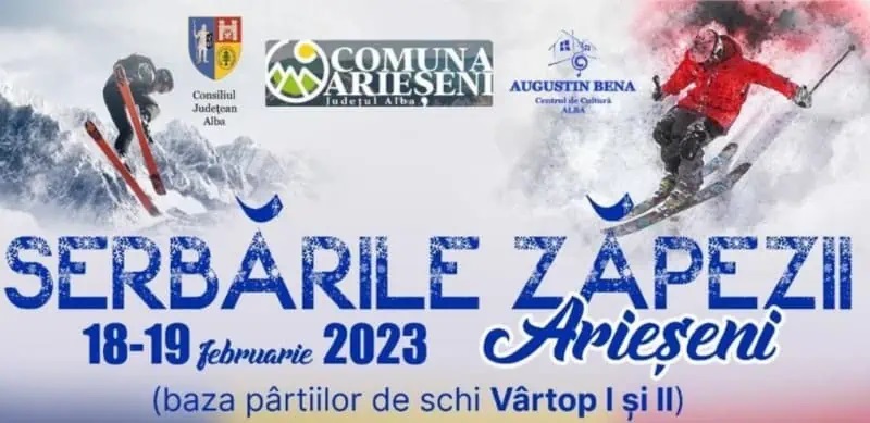 Serbările Zăpezii la Arieșeni, în 18-19 februarie: Spectacole folclorice, concert, concursuri, discotecă și artificii