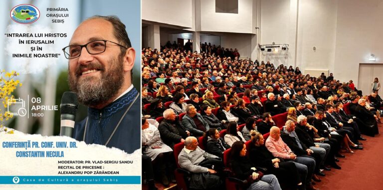 700 de arădeni, din zona Sebiș, au participat la conferința părintelui Constantin Necula